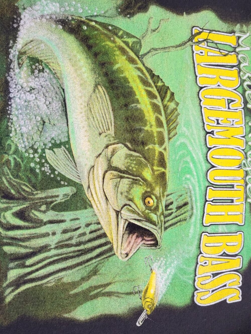 Vintage Wrights T Shirt Mens XL Master Angler Large-Mouth Bass Graphic Tee Y2K